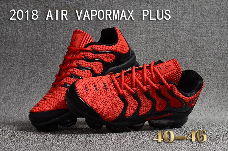 2018 Nike Air VaporMax Plus Red Black Shoes - Click Image to Close